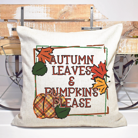 Autumn Leaves & Pumpkins Please Pillow
