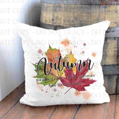 Autumn Paints with Colors Pillow