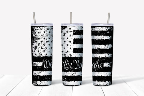 American Flag Distressed - We The People Tumbler