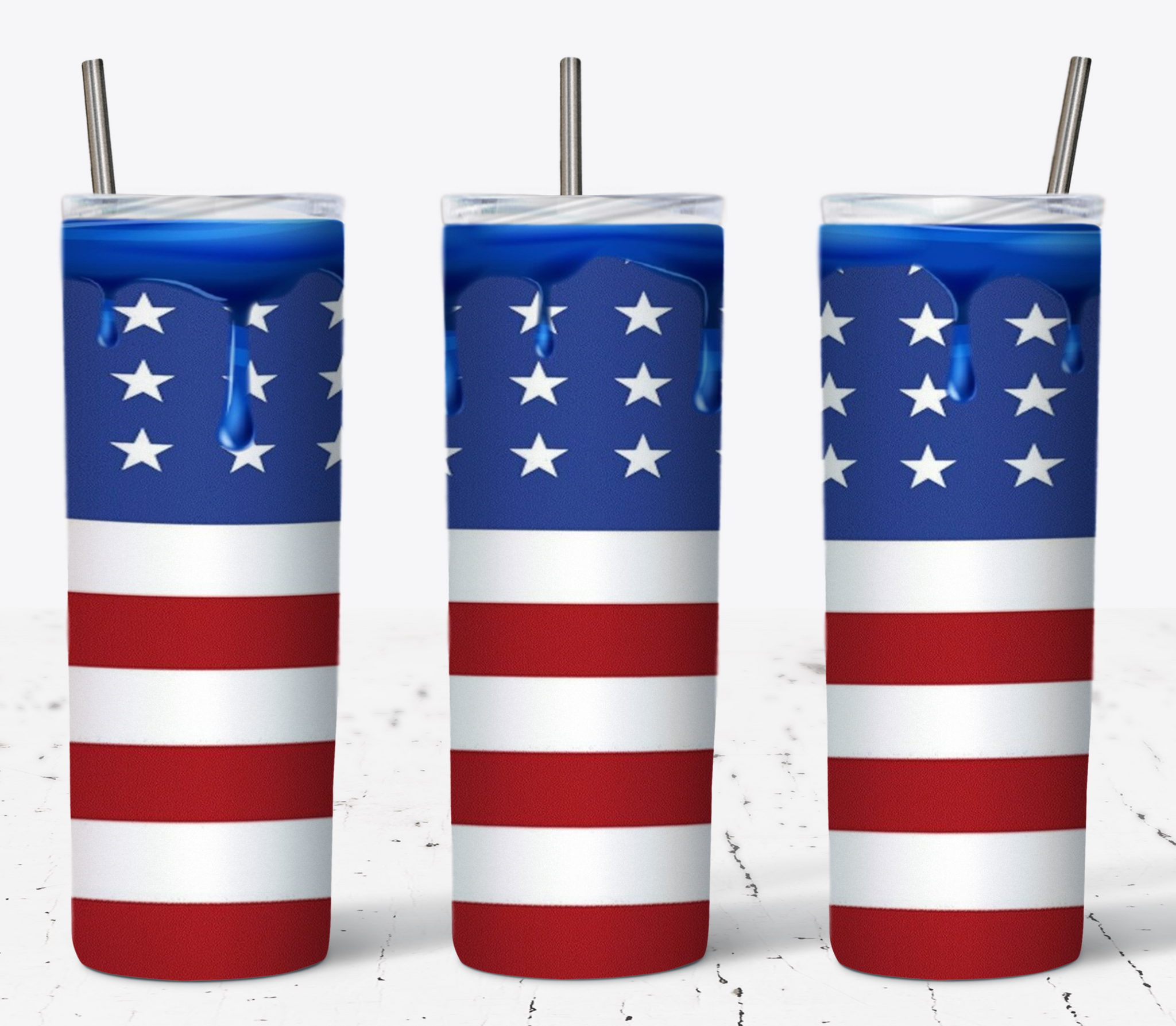 American Flag Dripping 20oz Tumbler