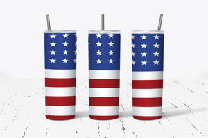 American Flag Plain 20oz Tumbler