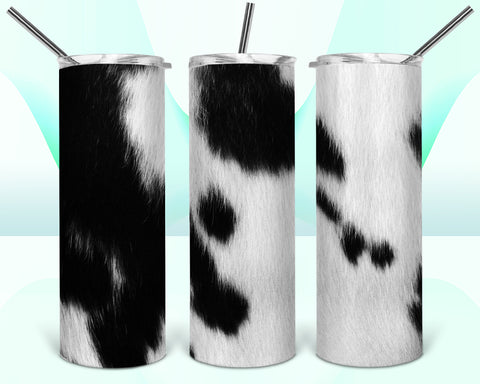 Black and White Cow Hide 20oz Tumbler