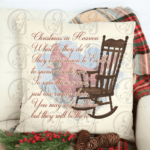 Christmas in Heaven Poem Pillow