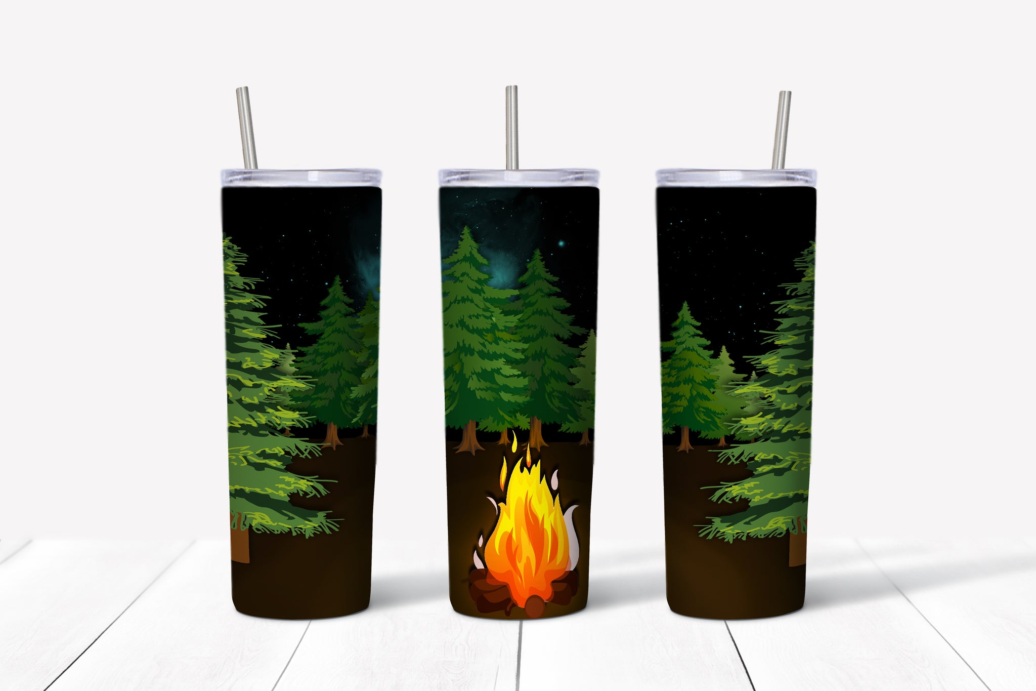 Camp Fire in the Woods Tumbler
