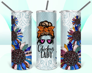 Chicken Lady with Sunflowers 20oz Tumbler