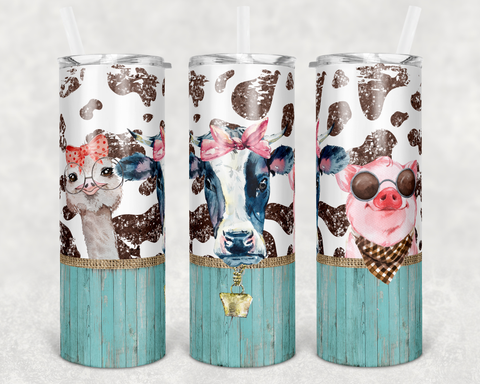 Cow Print Farm Animals 20oz Tumbler