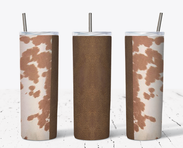 Cowhide and Leather 20oz Tumbler