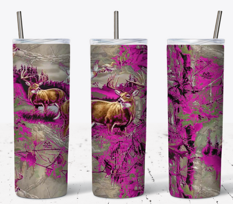 Deer Hunting Pink 20oz Tumbler