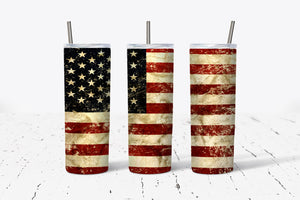 Distressed American Flag 20oz Tumbler