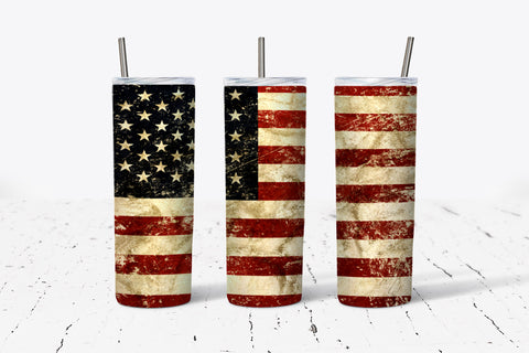 Distressed American Flag 20oz Tumbler