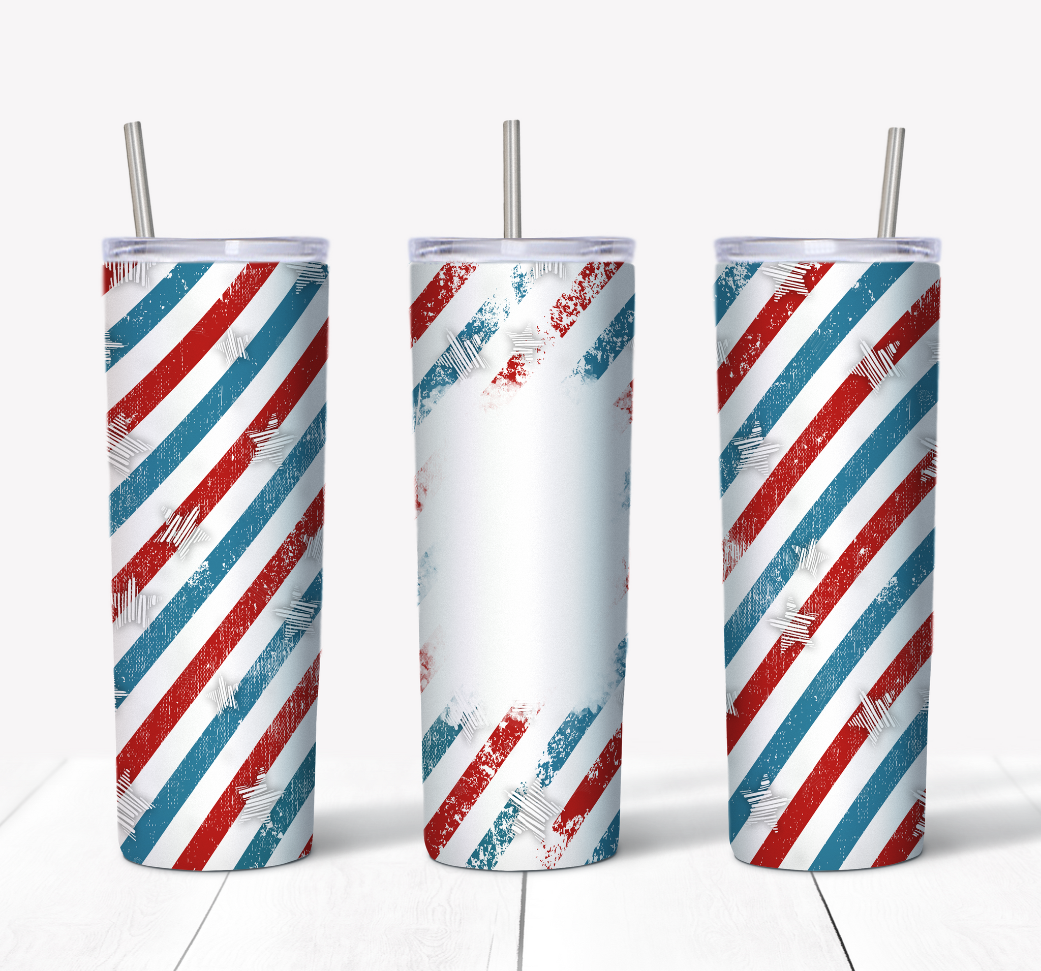 Distressed Stars and Stripes - Bleach Rectangle 20oz Tumbler