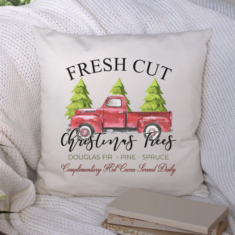 Fresh Cut Christmas Trees Pillow
