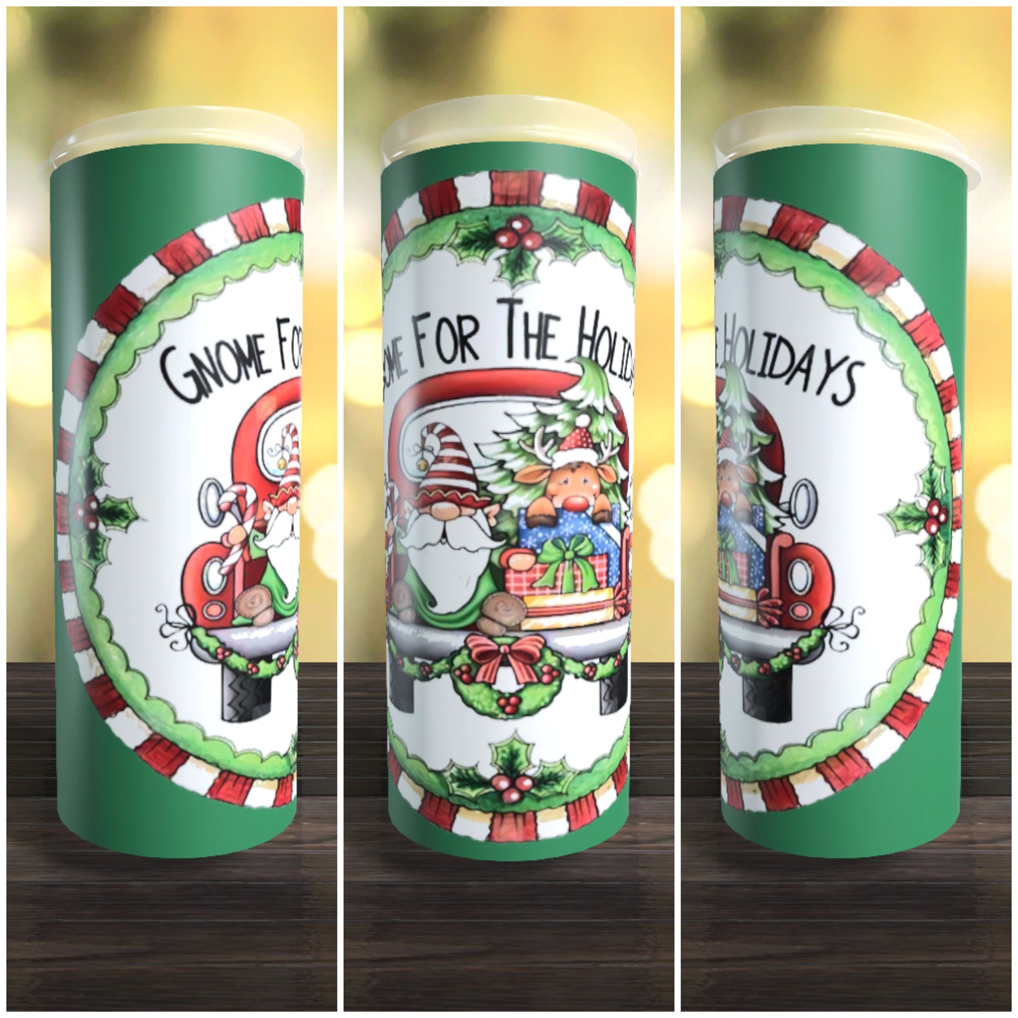 Gnome for the Holidays Green 20oz Tumbler