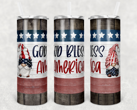 God Bless America Gnomes 20oz Tumbler