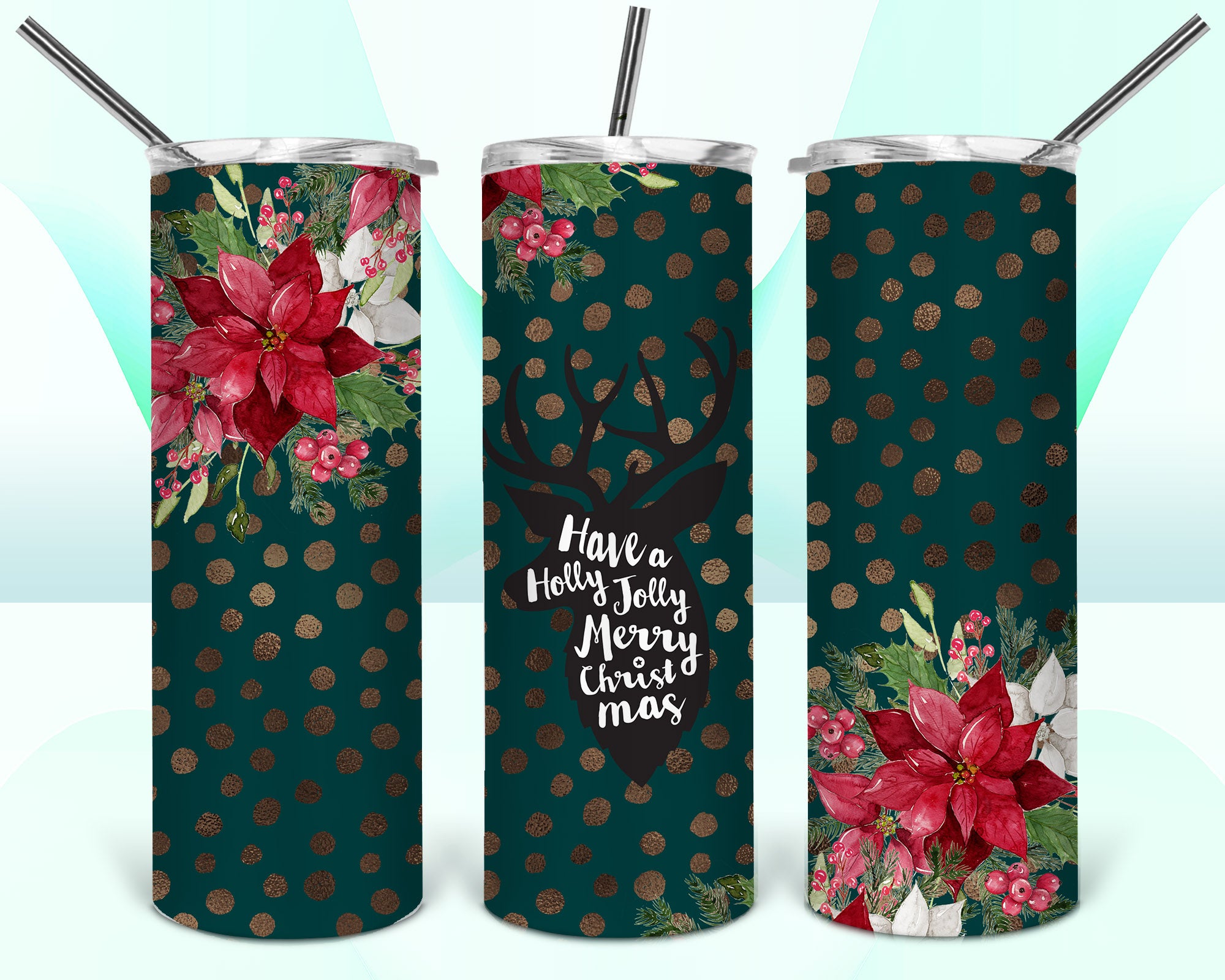 Have A Holly Jolly Merry Christmas Deer 20oz Tumbler