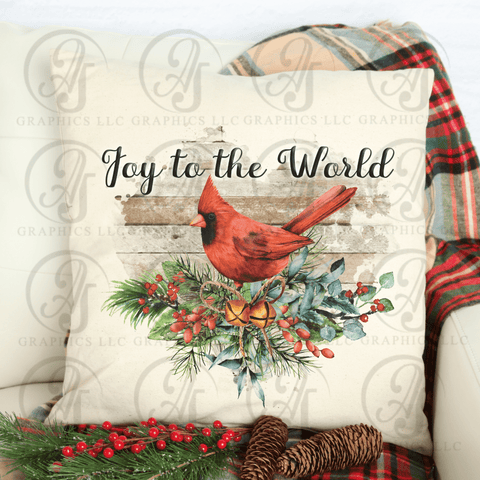 Joy To The World Cardinal Pillow