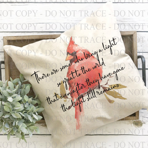 Cardinal Memorial Light Poem Pillow