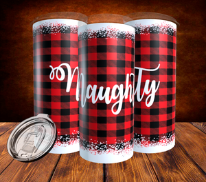 Naughty Buffalo Plaid 20oz Tumbler