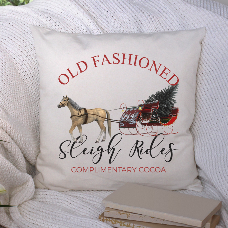 Old Fashioned Sleigh Rides Pillow