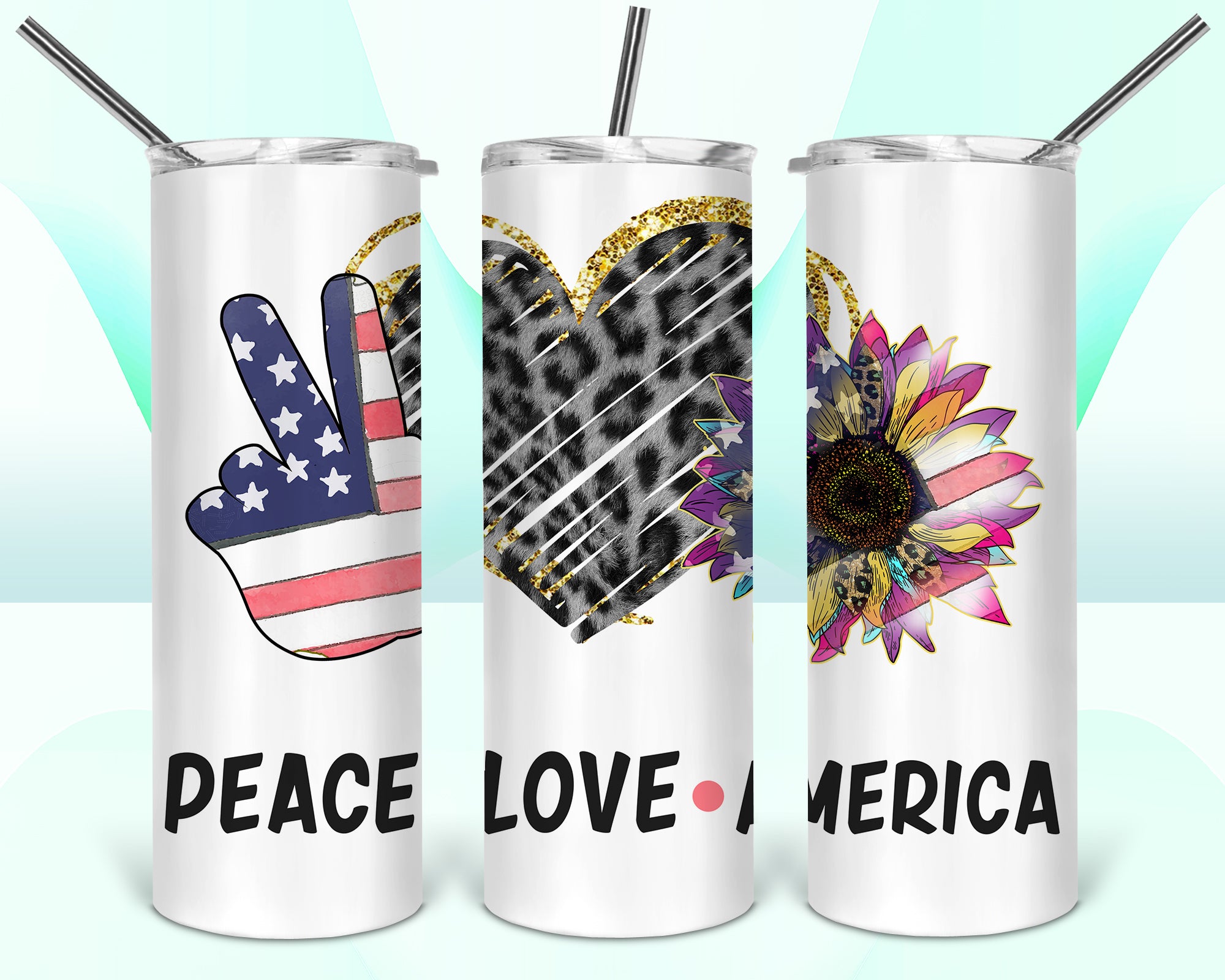 Peace Love America 20oz Tumbler