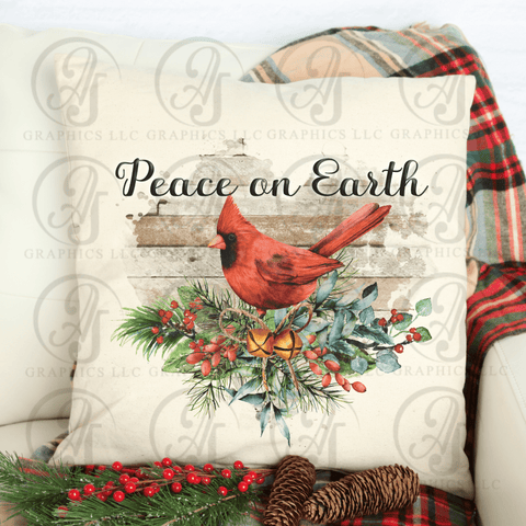 Peace On Earth Cardinal Pillow