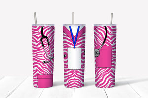Pink Zebra Scrubs - Name Badge Tumbler