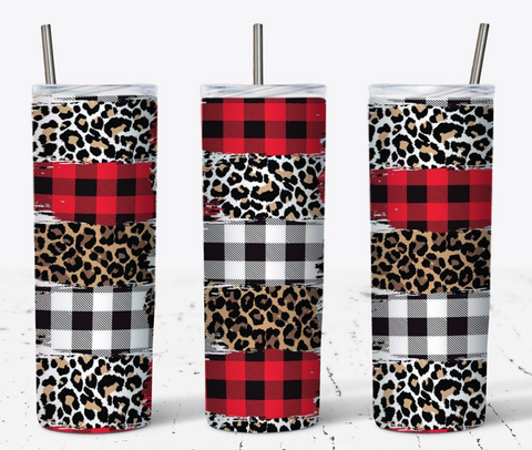 Plaid Leopard 1 20oz Tumbler