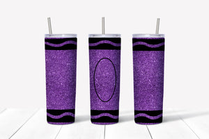 Purple Glitter Crayon 20oz Tumbler