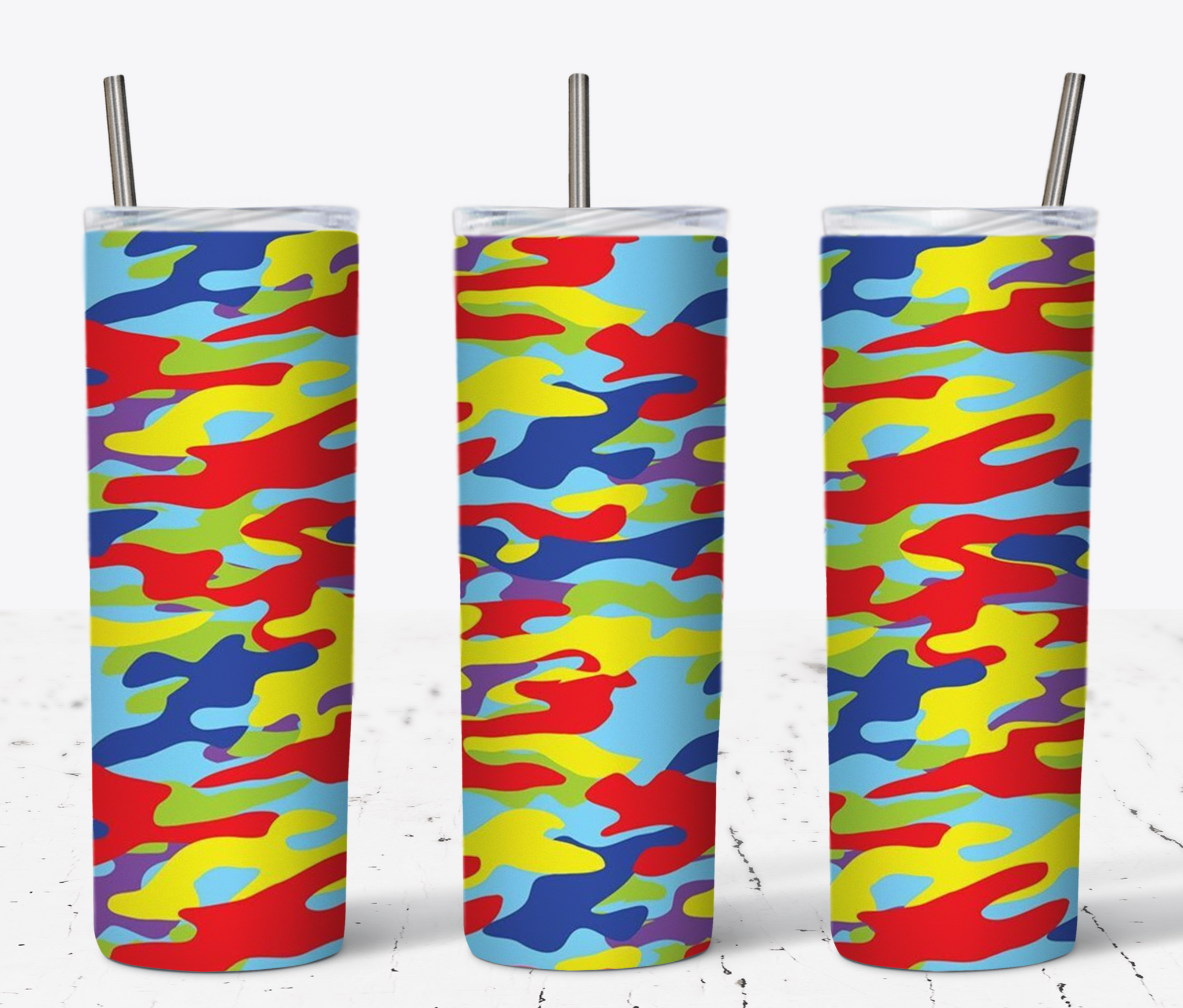 Rainbow Camo 20oz Tumbler