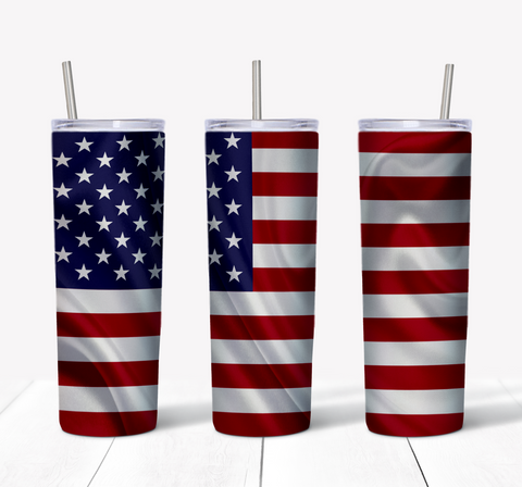 Realistic American Flag 20oz Tumbler