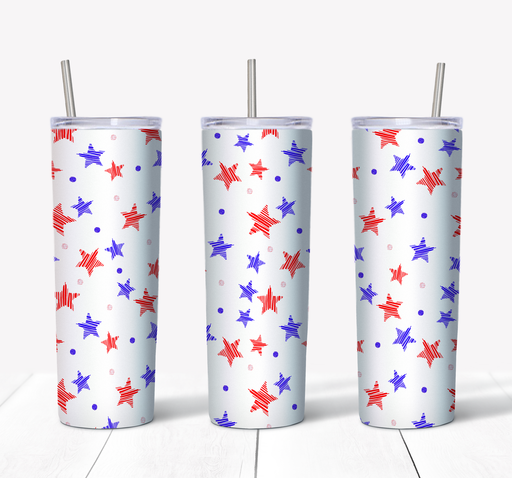 Red White and Blue Stars Background 20oz Tumbler