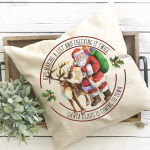 Santa Claus is Coming to Town Pillow