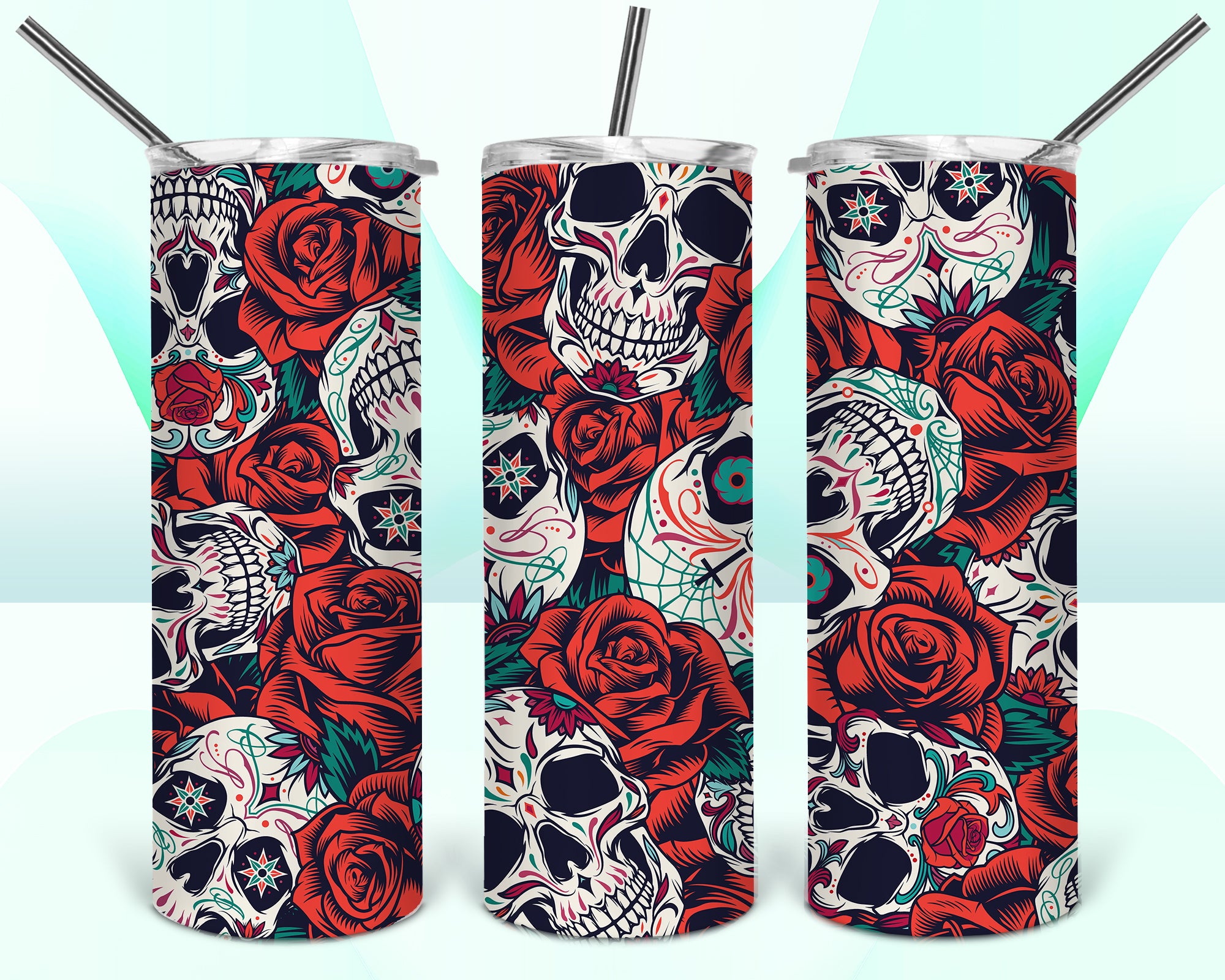 Skulls and Roses Tumbler