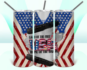 USA Land of the Free Home of the Brave 20oz Tumbler