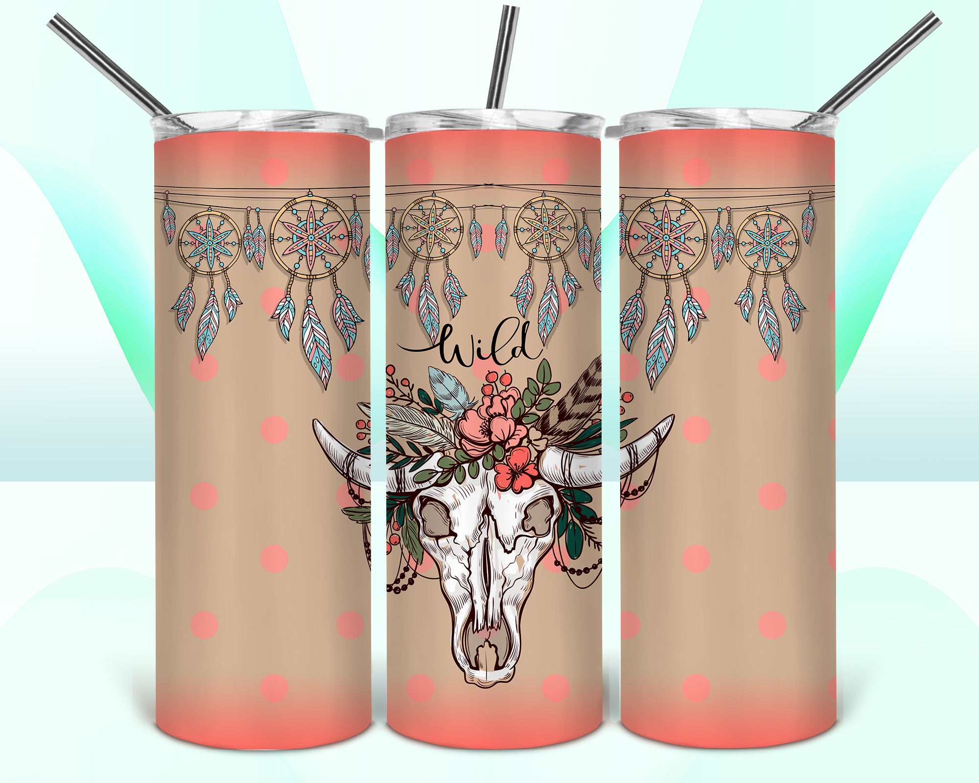 Wild Cow Skull 20oz Tumbler